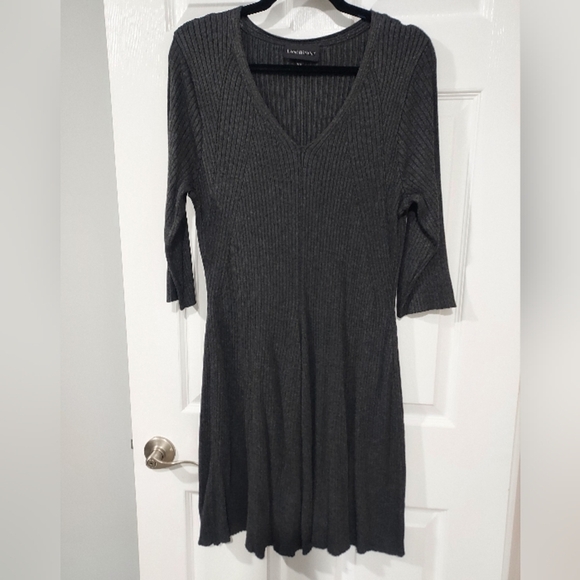 Lane Bryant Heather Gray 3/4 Sleeve Sweater Dress in Size 18/20 - 2X - Picture 1 of 10